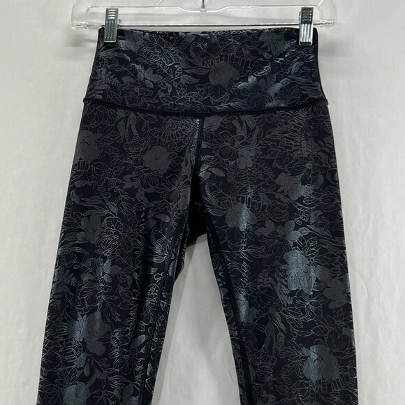 Lululemon Wunder Under Hi-Rise Tight Women 4 Stretch Breathable Black Iridescent - Picture 5 of 14